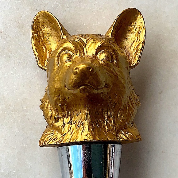 WILD EYE DESIGNS WINE STOPPER DOG GOLD - Picture 2 of 8